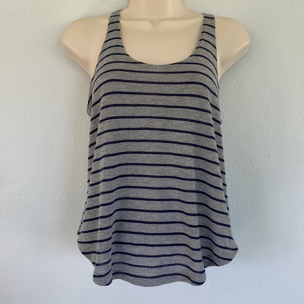 Project Social T gray blue striped racerback tank size XS - Picture 2 of 9